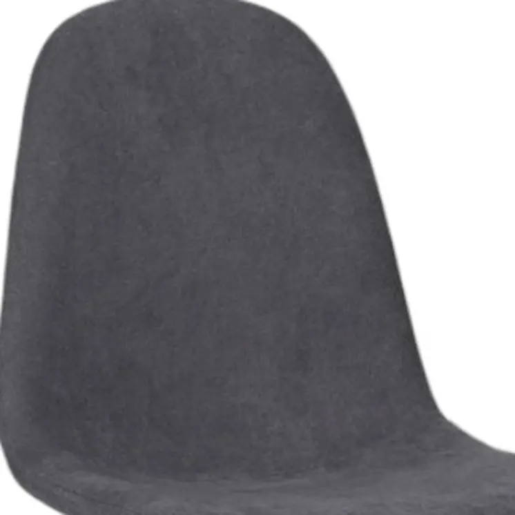 Set of Four Gray and Brown Upholstered Fabric Dining Side Chairs