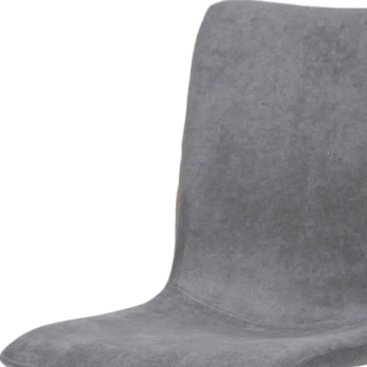 Set of Four Dark Gray and Gold Upholstered Fabric Dining Side Chairs