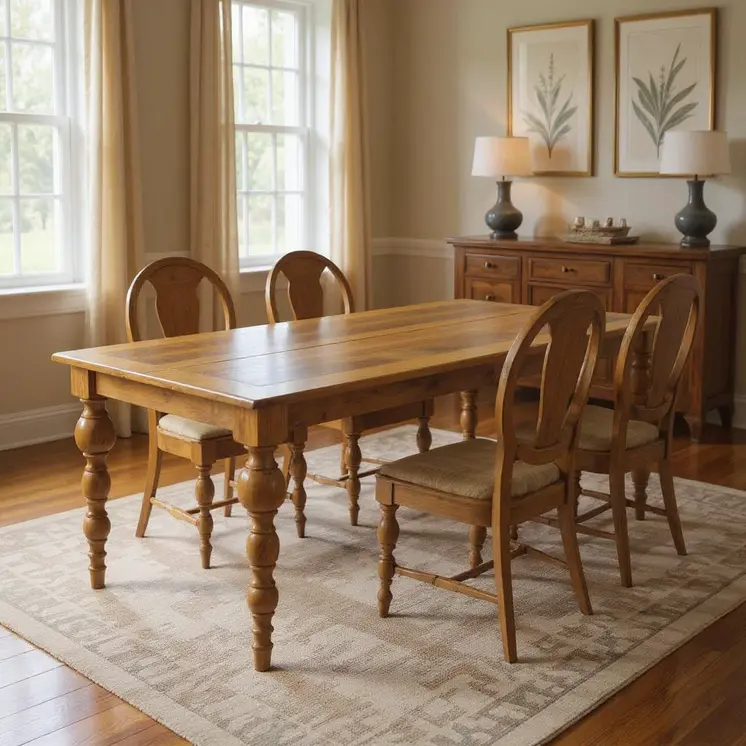 72" Brown Solid Wood Dining Table