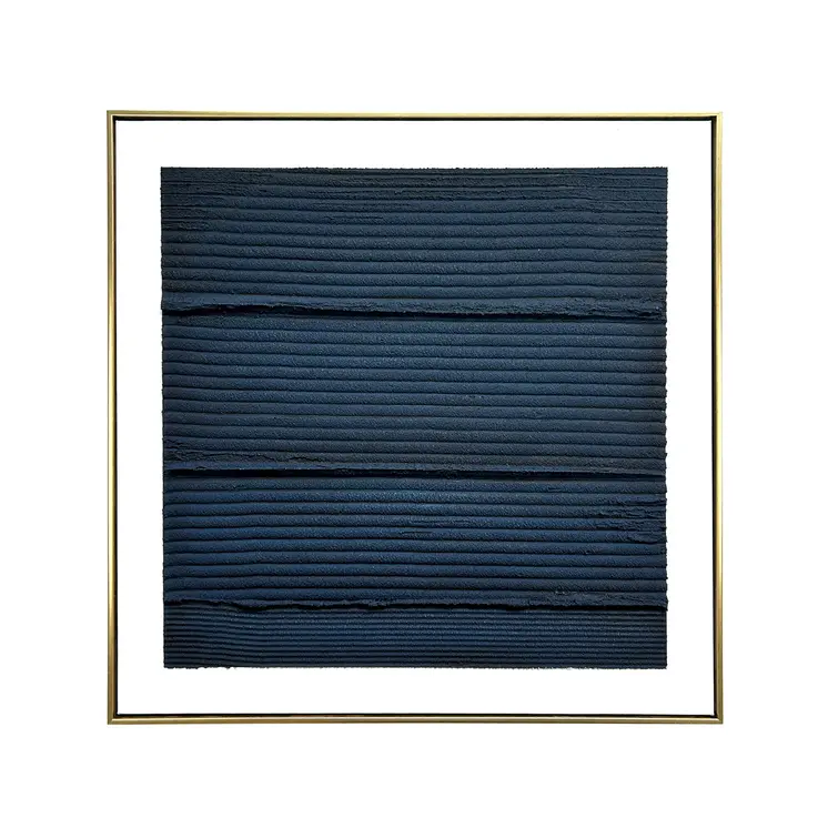 Midnight Waves Gold Floater Frame Wall Art