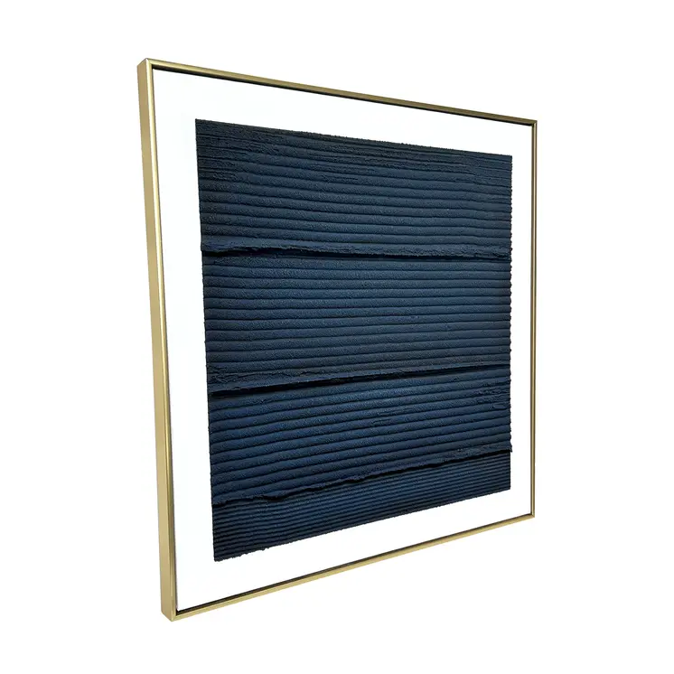 Midnight Waves Gold Floater Frame Wall Art