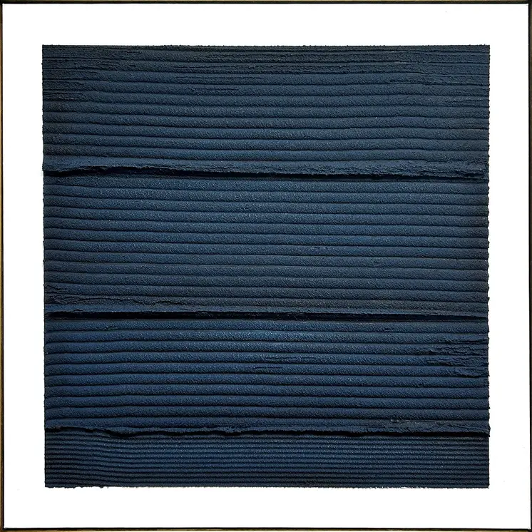 Midnight Waves Gold Floater Frame Wall Art