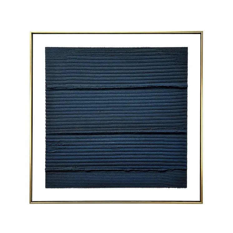 Midnight Waves Gold Floater Frame Wall Art