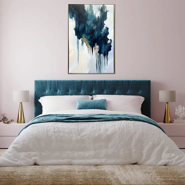 Turquoise Glimmer Gold Floater Frame Wall Art