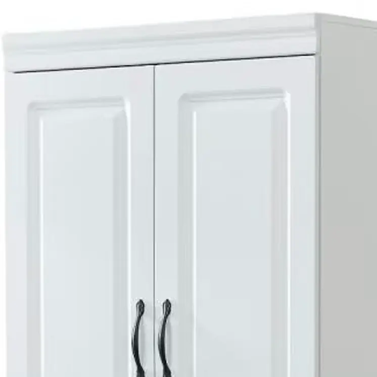 74" White Two Door Two Drawer Combo Dresser