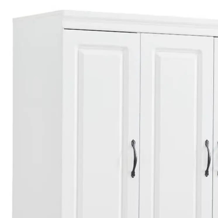 74" White Five Door Two Drawer Combo Dresser