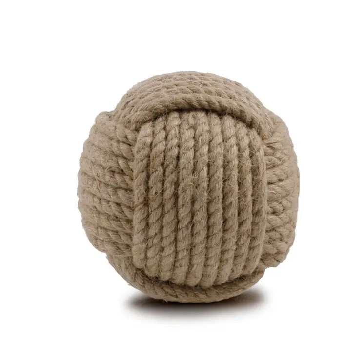 6" Natural Jute Decorative Orb Tabletop Sculpture