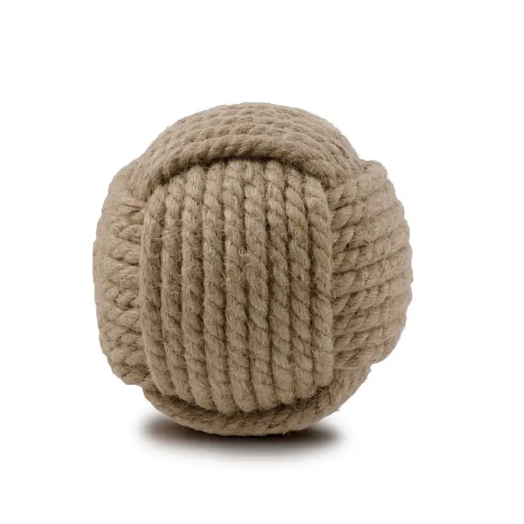 6" Natural Jute Decorative Orb Tabletop Sculpture
