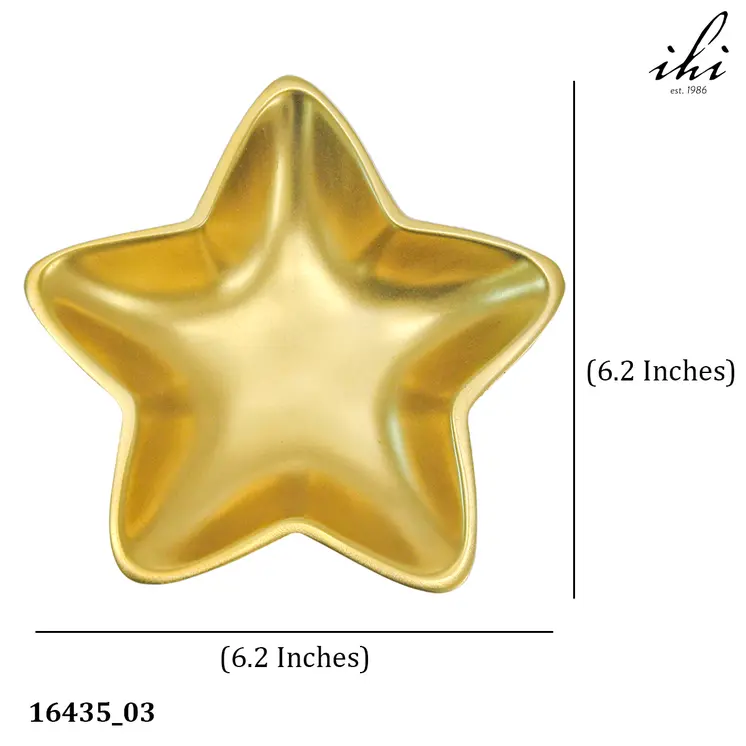 6" Gold Aluminum Handmade Star Trinket Tray