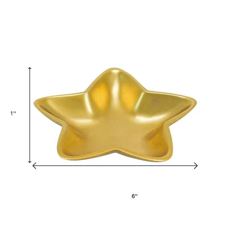 6" Gold Aluminum Handmade Star Trinket Tray