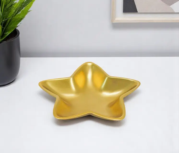 6" Gold Aluminum Handmade Star Trinket Tray