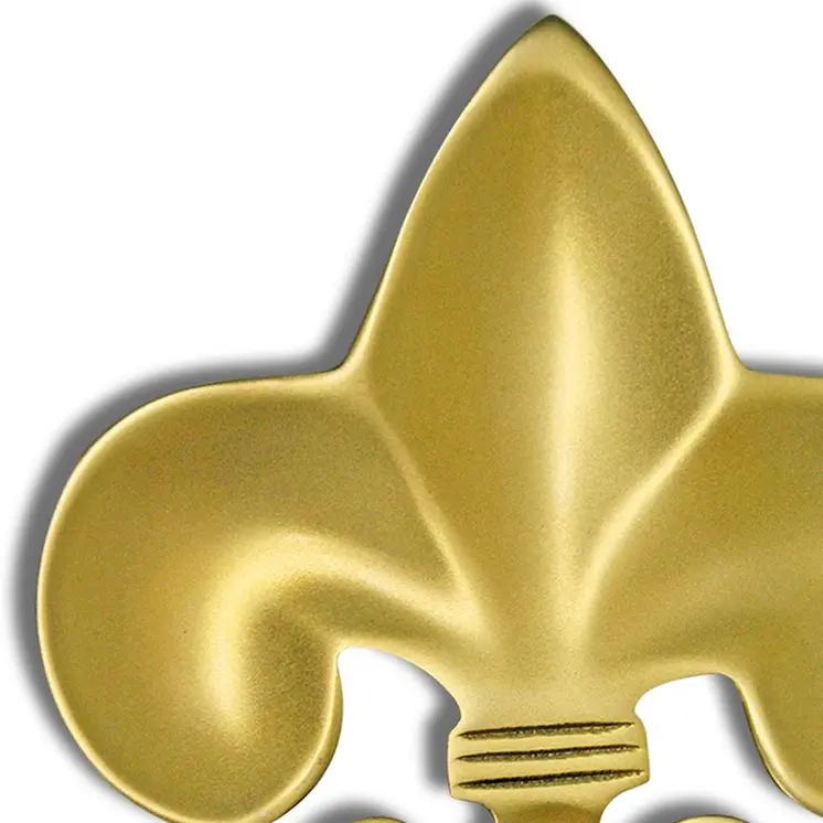 6" Gold Aluminum Handmade Fleur de Lis Trinket Tray