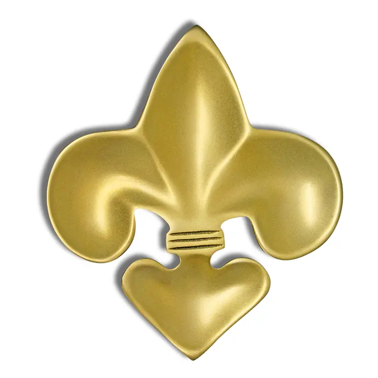 6" Gold Aluminum Handmade Fleur de Lis Trinket Tray