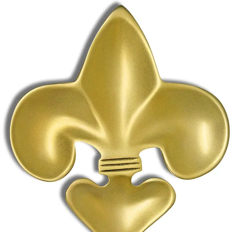 6" Gold Aluminum Handmade Fleur de Lis Trinket Tray