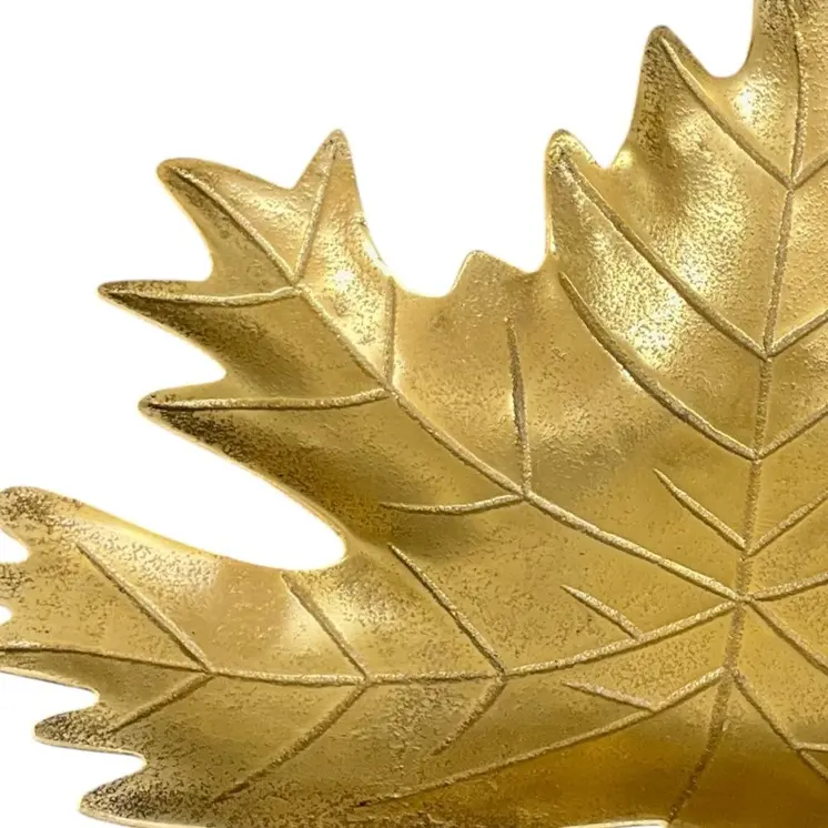 10" Gold Leaf Aluminum Handmade Serving Tray