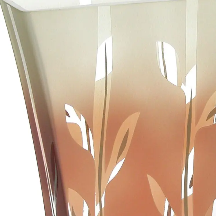 11" Brown Leaf Lead Free Crystal Table Vase