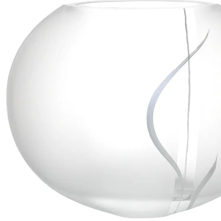10" White Round Lead Free Frosted Crystal Table Vase