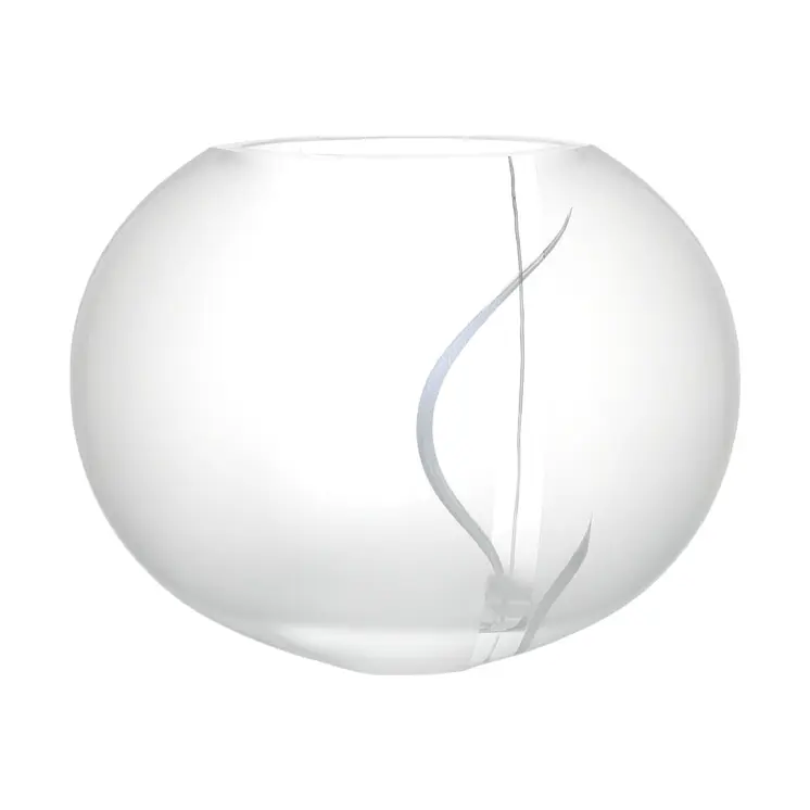 10" White Round Lead Free Frosted Crystal Table Vase