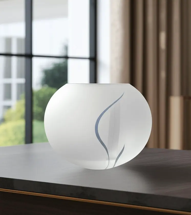 10" White Round Lead Free Frosted Crystal Table Vase