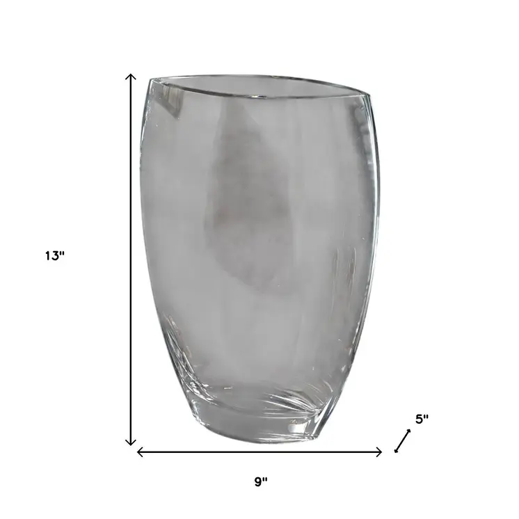 13" Clear Lead Free Crystal Table Vase