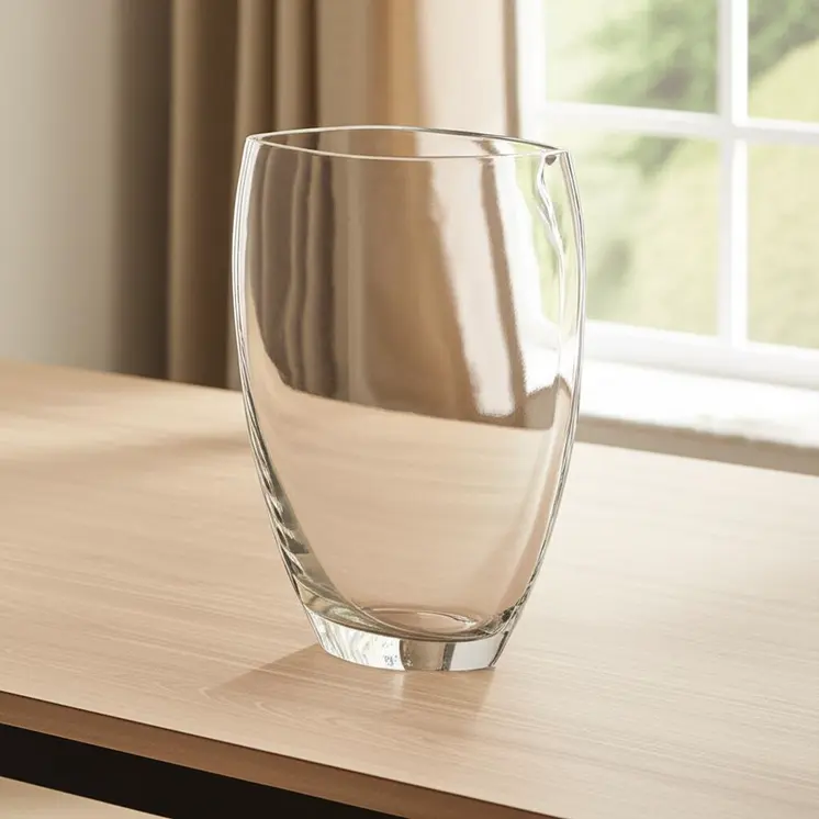 13" Clear Lead Free Crystal Table Vase