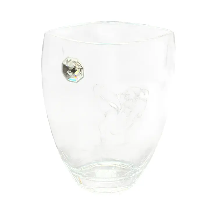 13" Clear Oval Lead Free Crystal Modern Abstract Woman Table Vase With Crystals