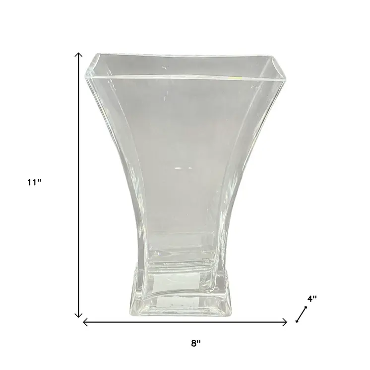 11" Clear Trumpet Lead Free Crystal Table Vase