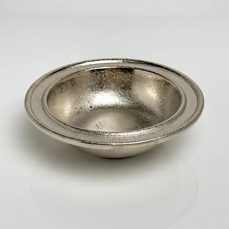 5" Silver Aluminum Round Candy or Nut Bowl