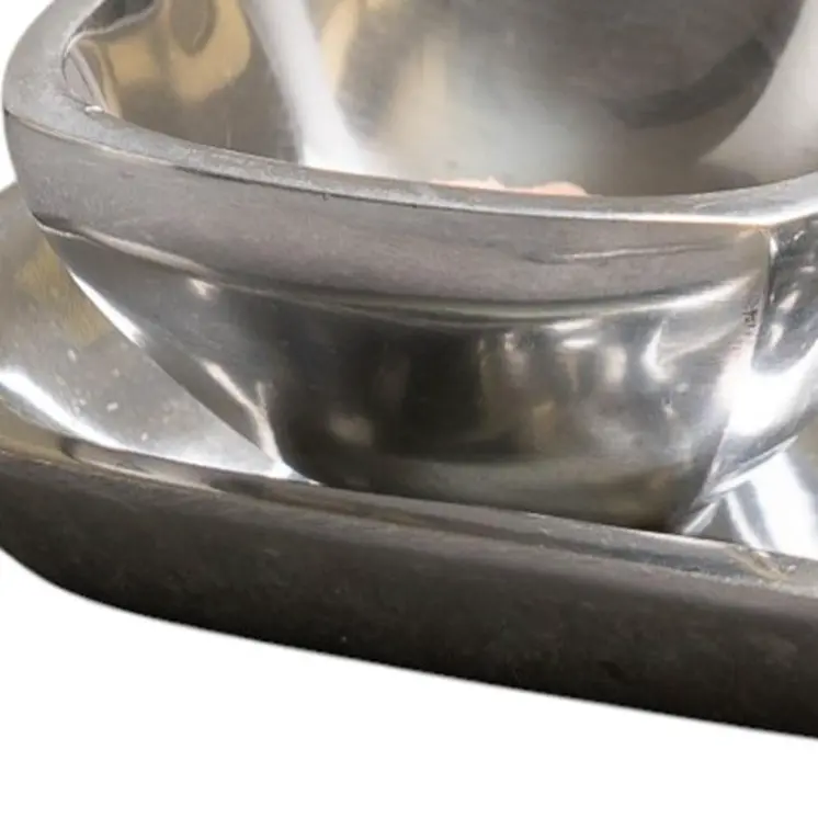 2" Silver Aluminum Square Candy or Nut Bowl