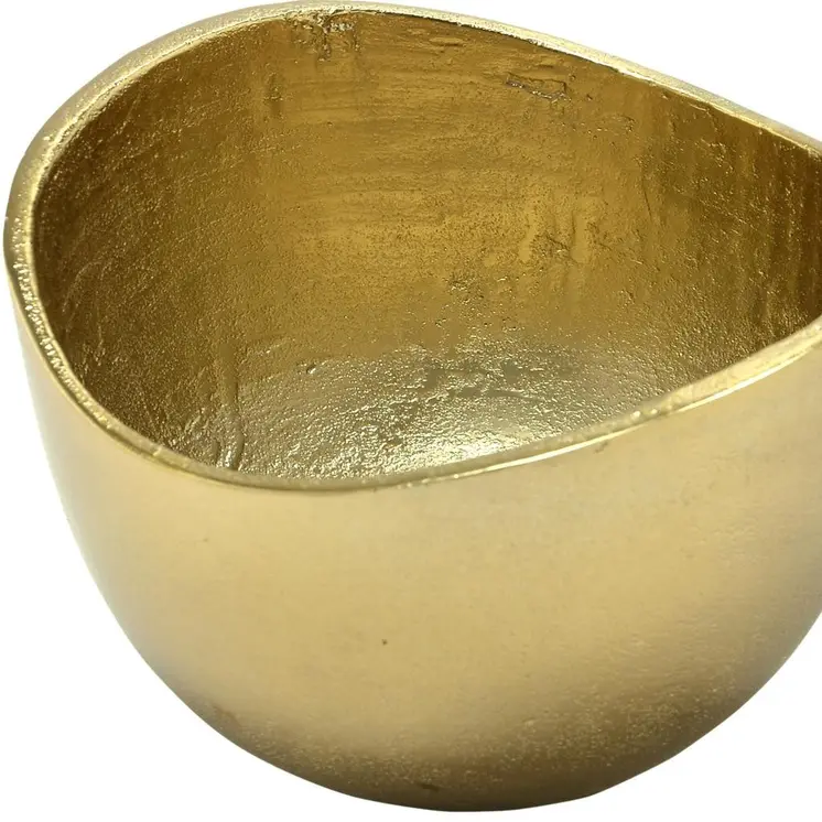 6" Gold Aluminum Asymmetrical Edge Round Candy or Nut Bowl