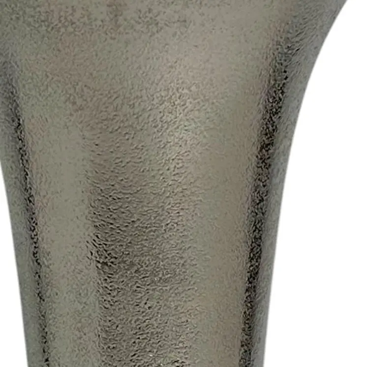 16" Silver Trumpet Aluminum Table Vase