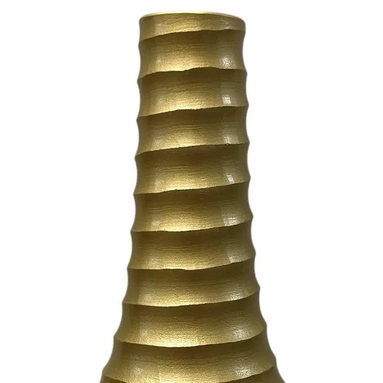 16" Clear And Gold Lead Free Crystal Table Vase