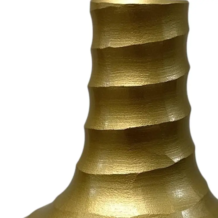 13" Clear And Gold Lead Free Crystal Table Vase