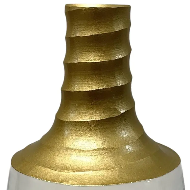 13" Clear And Gold Lead Free Crystal Table Vase