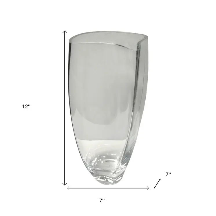 12" Clear Lead Free Crystal Table Vase