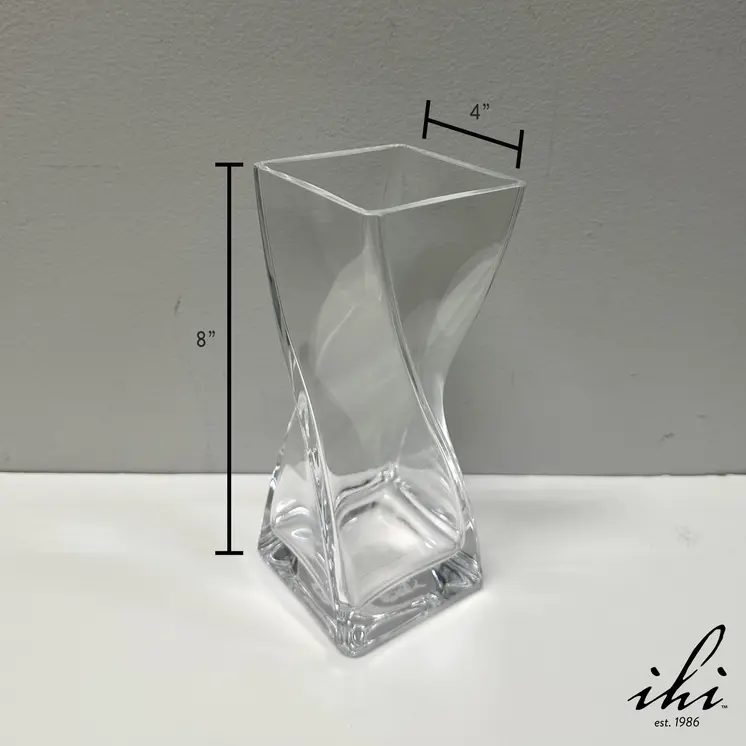 9" Clear Lead Free Crystal Twisted Helix Table Vase
