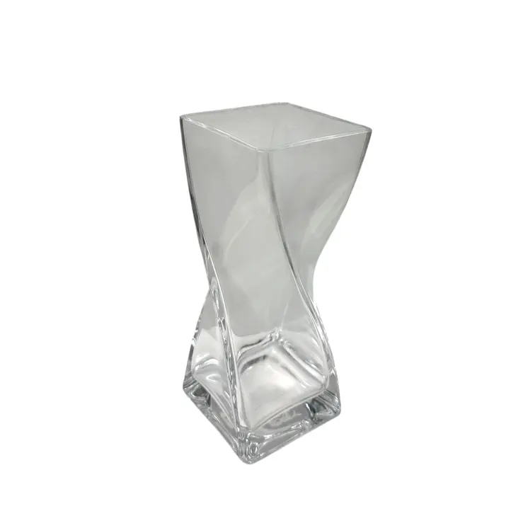 9" Clear Lead Free Crystal Twisted Helix Table Vase