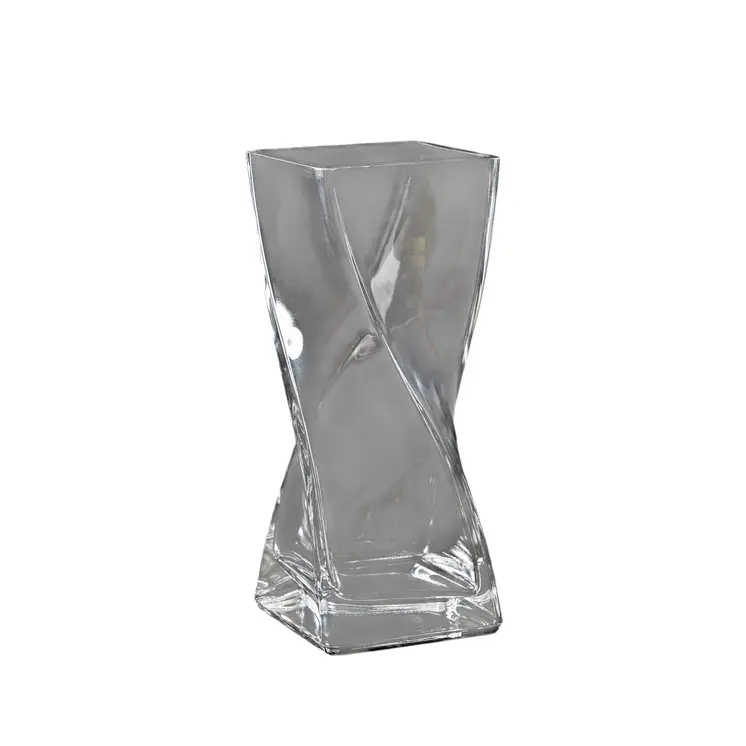 9" Clear Lead Free Crystal Twisted Helix Table Vase