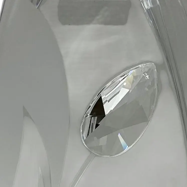11" Clear And White Lead Free Crystal Table Vase With Crystals