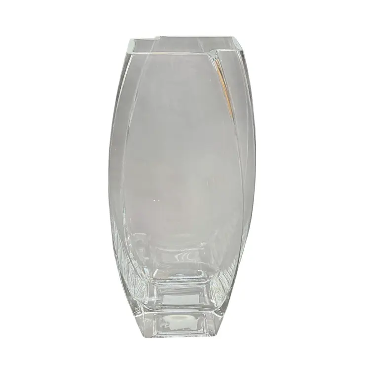 14" Clear Lead Free Asymmetrical Crystal Table Vase
