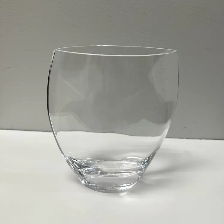 10" Clear Oval Lead Free Crystal Table Vase
