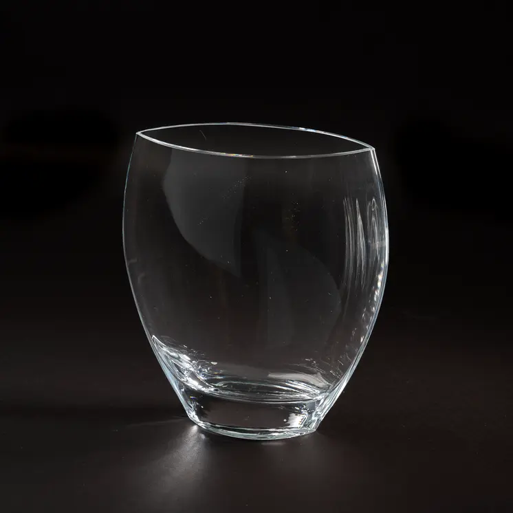 10" Clear Oval Lead Free Crystal Table Vase
