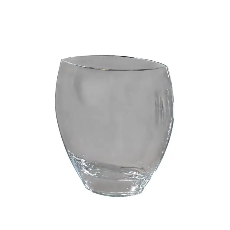 10" Clear Oval Lead Free Crystal Table Vase