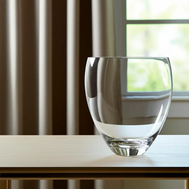 10" Clear Oval Lead Free Crystal Table Vase