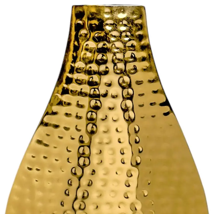 17" Gold Hammered Stainless Steel Table Vase