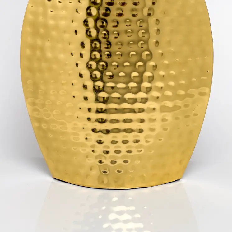 17" Gold Hammered Stainless Steel Table Vase