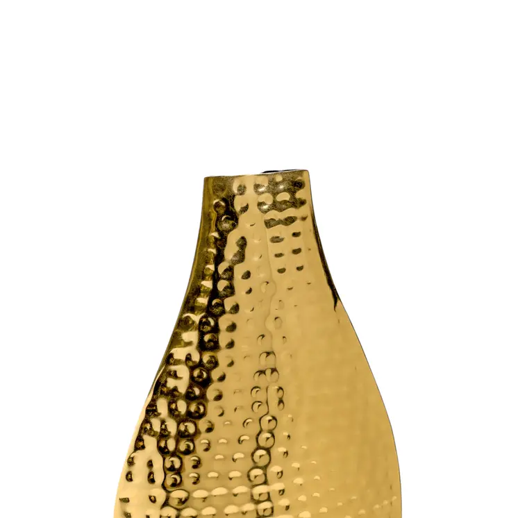 17" Gold Hammered Stainless Steel Table Vase