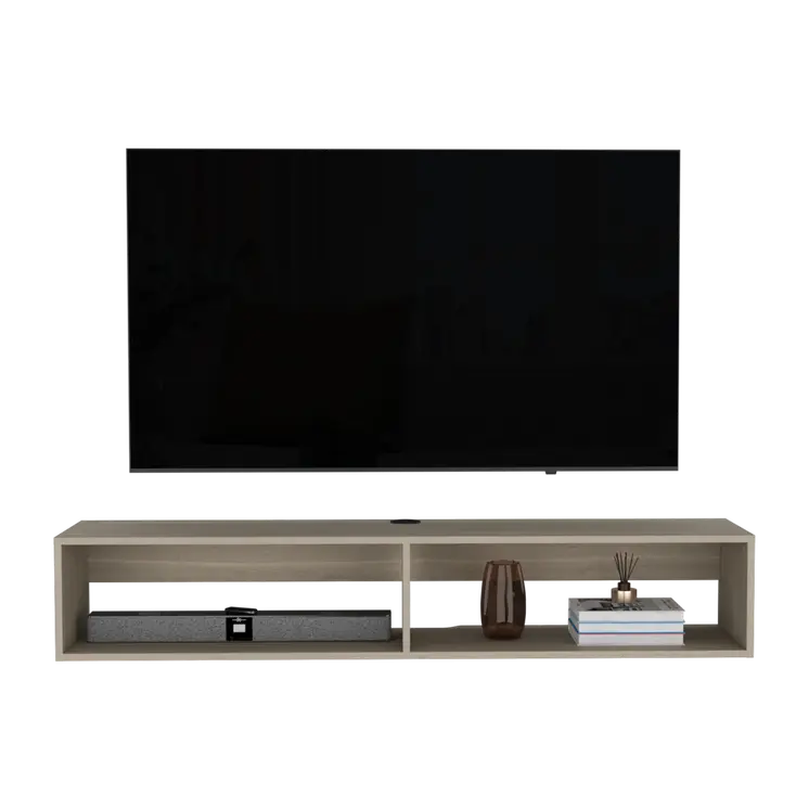59" Beige Floating Mount TV Stand