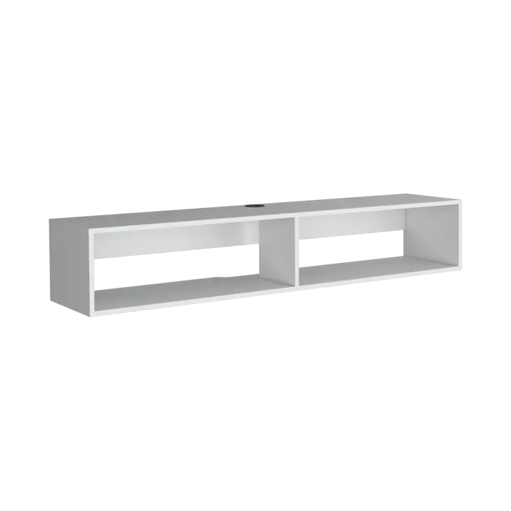 59" White Floating Mount TV Stand