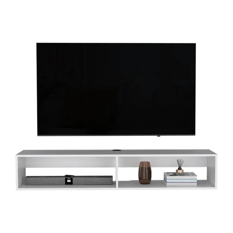 59" White Floating Mount TV Stand